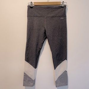 LORNA JANE High Waist 7/8 Leggings Dark Gray Sheer Mesh Small